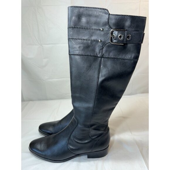 Marc Fisher Agnes Black Leather Boots Size 8.5 M - Picture 5 of 13